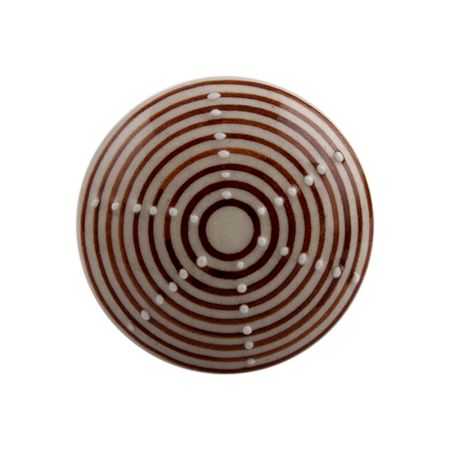 Brown Stripe Flat Ceramic Drawer Knob